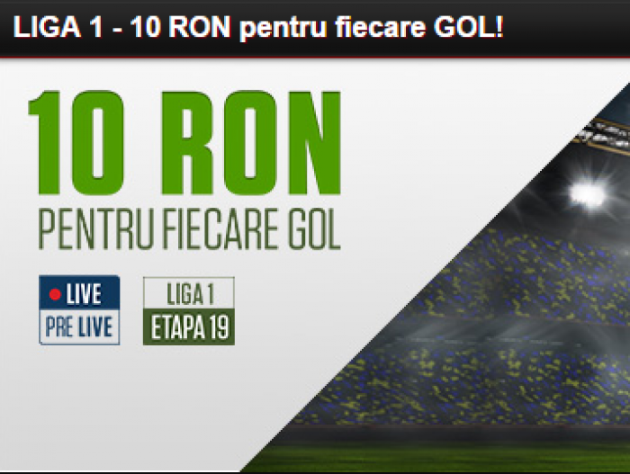 10 RON pentru fiecare gol din Liga 1 - Detalii!