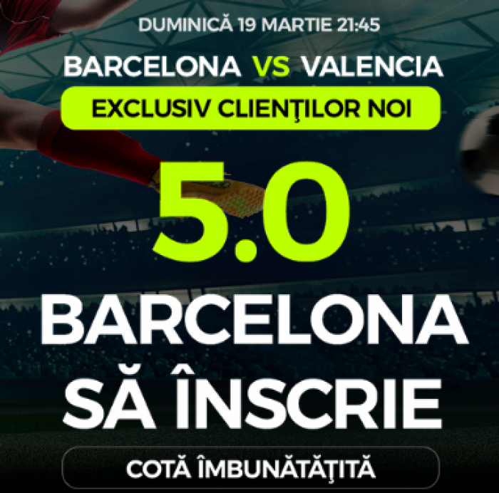 Barcelona - Valencia. Cota 5.00 pentru Barca sa inscrie - DETALII AICI