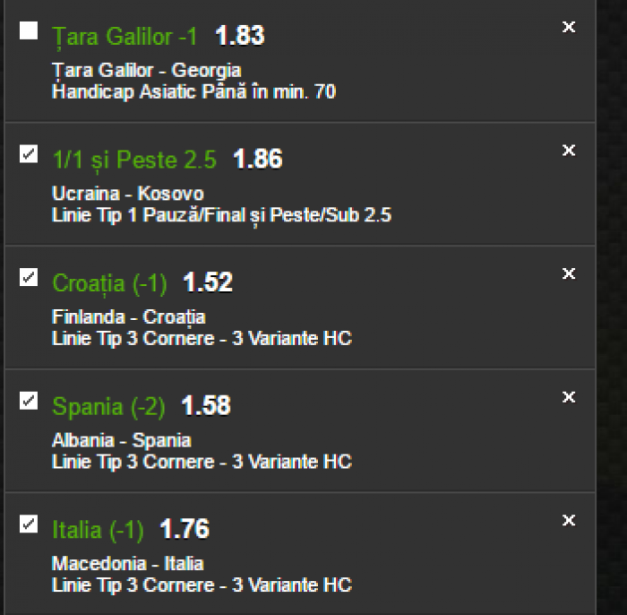 Bilet cota 14.29 la Netbet - 09.10.2016 Bilet cota 14.29 la Netbet - 09.10.2016