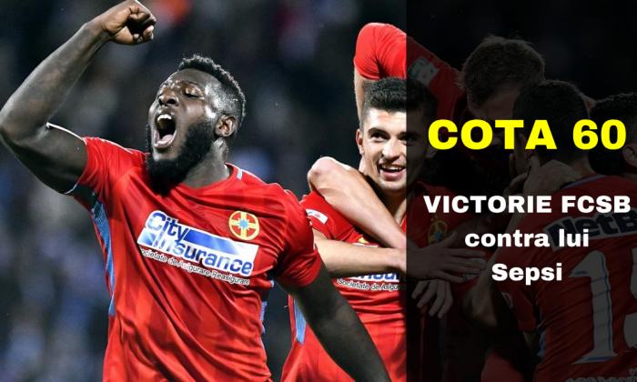 COTA 60.00 marita pentru victorie FCSB contra lui Sepsi