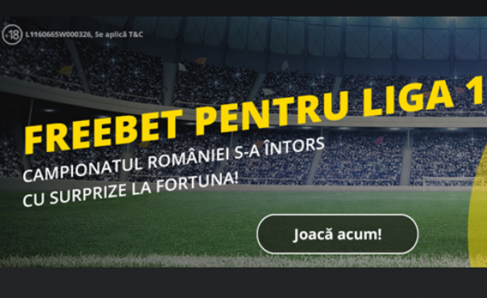 Fortuna ofera Freebet daca pierzi din cauza unui meci de Liga 1