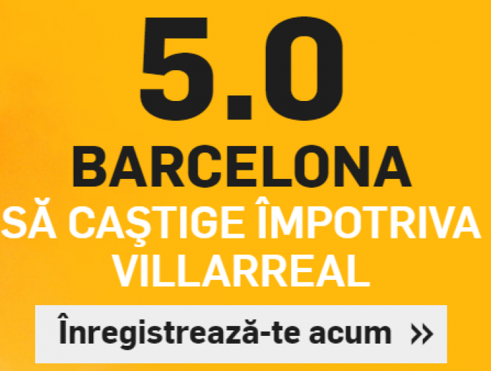 Villarreal - Barcelona. Cota 5.00 pentru 2 solist Villarreal - Barcelona. Cota 5.00 pentru 2 solist