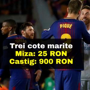 Barcelona - Real Madrid: cotele marite ne aduc in total 900 RON cu doar 25 RON mizati