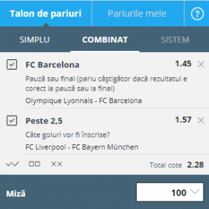 Biletul zilei fotbal - UEFA Champions League - 19.02.2019