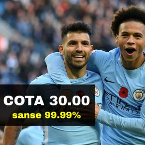 COTA 30.00 marita pentru calificarea lui Manchester City (doar jucatorii noi) COTA 30.00 marita pentru calificarea lui Manchester City (doar jucatorii noi)