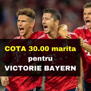 COTA 30.00 marita pentru victoria lui Bayern contra lui AEK Atena acasa COTA 30.00 marita pentru victoria lui Bayern contra lui AEK Atena acasa