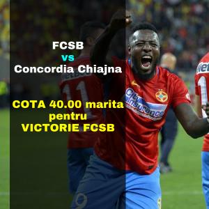 COTA 40.00 marita pentru victoria lui FCSB contra Concordiei Chiajna acasa