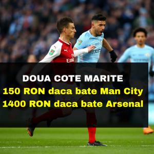Cota 6.00 Manchester City sau Cota 56.00 Arsenal? Pe ce alegi sa mizezi?