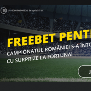 Fortuna ofera Freebet daca pierzi din cauza unui meci de Liga 1 Fortuna ofera Freebet daca pierzi din cauza unui meci de Liga 1