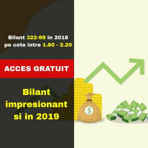 Inca o zi cu procentaj 100% in grup, dupa ce anul trecut am incheiat cu bilant 322-99 (ACCES GRATUIT)