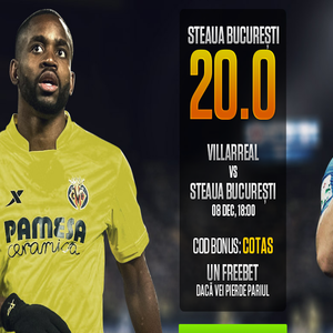 Villarreal - Steaua. Cota 20.00 pentru 2 solist! Villarreal - Steaua. Cota 20.00 pentru 2 solist!