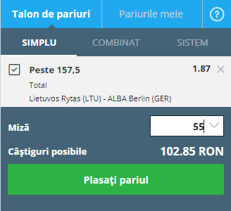 Biletul zilei baschet - 16.01.2019