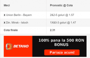 Biletul zilei si lista de ponturi pariuri - 17.05.2020