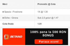 Biletul zilei si lista de ponturi pariuri - 20.08.2020