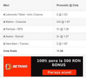 Biletul zilei si lista de ponturi pariuri - 27.08.2020