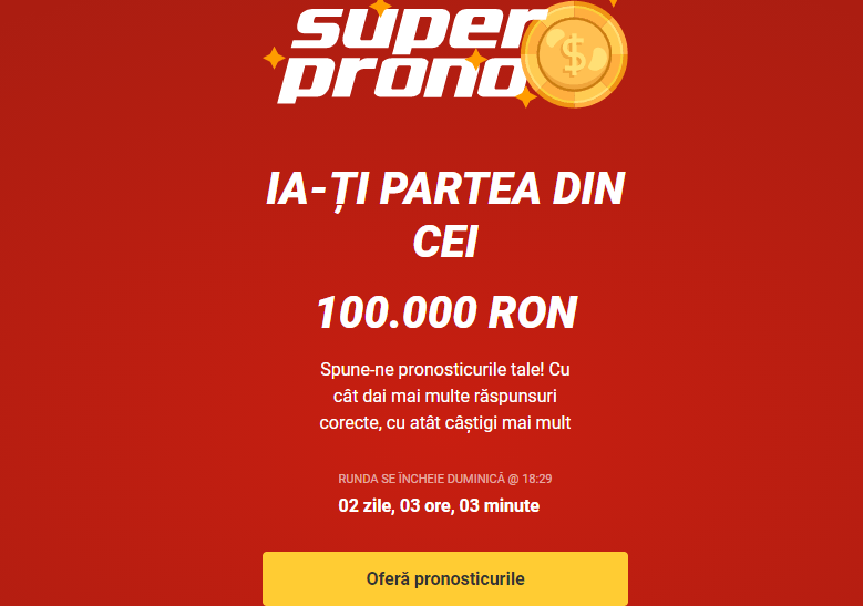 Participare gratuita cu premii saptamanale de 100000 RON